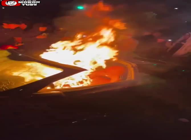 Video :At an unlawful street rally, a Corvette caught fire
